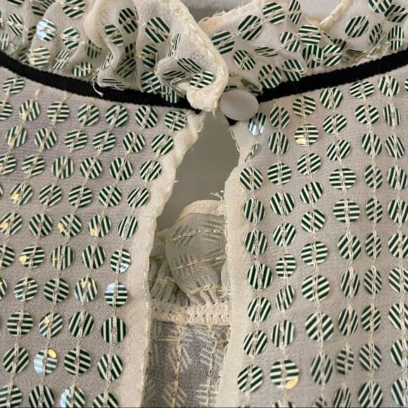 Saloni Tyler Green Sequin Long Sleeve Blouse  Size 12 NWT - Picture 7 of 16
